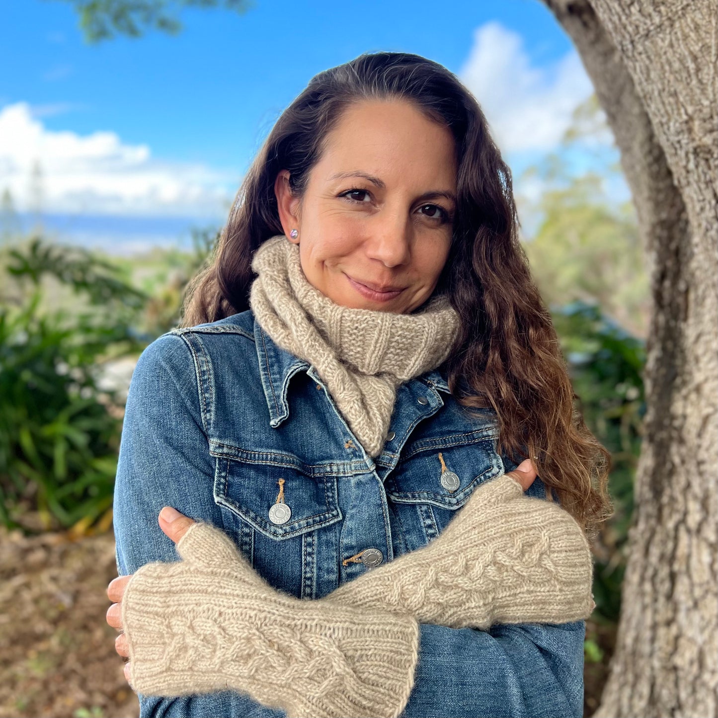 Cowl and Fingerless Gloves Set