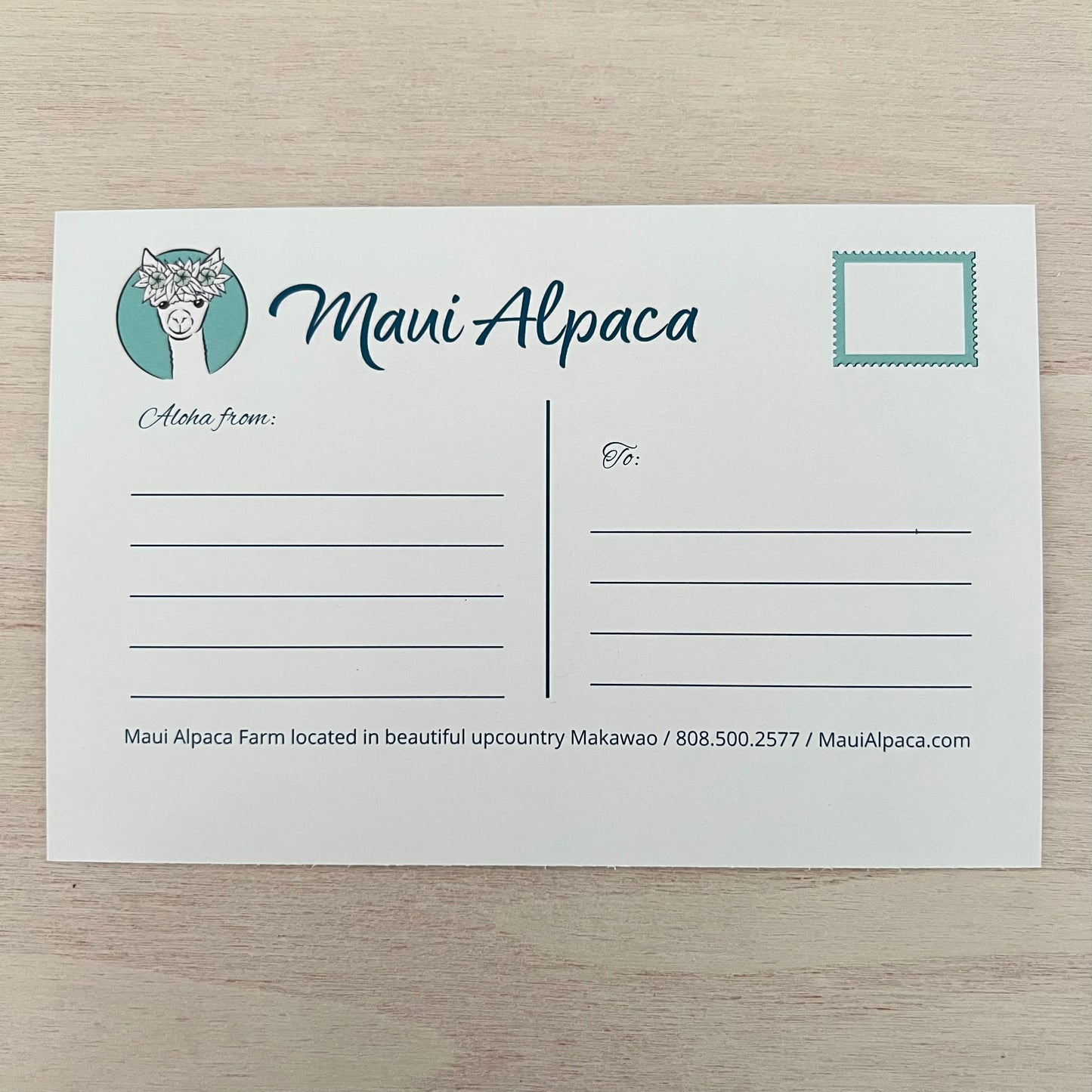 Maui Alpaca Farm Postcard - Ocean View