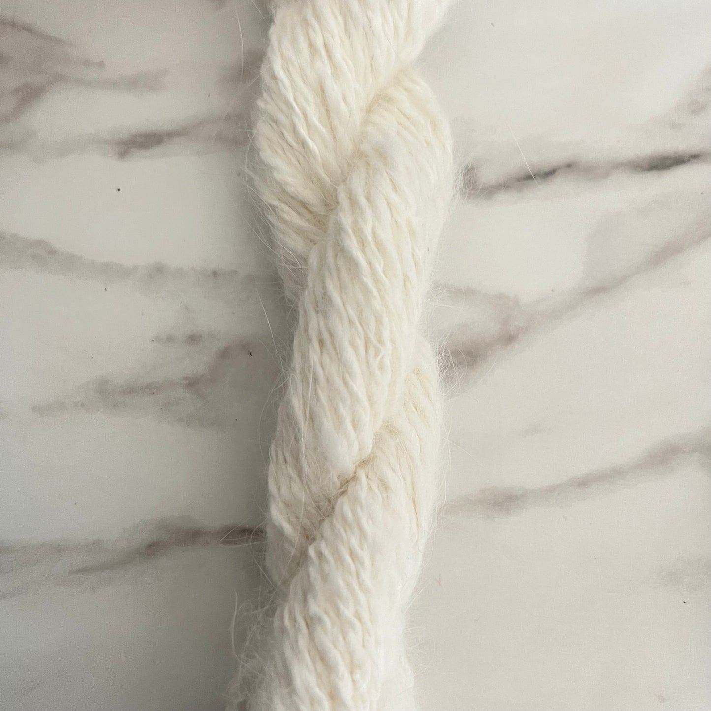 Hand Spun Angora Yarn - Natural White