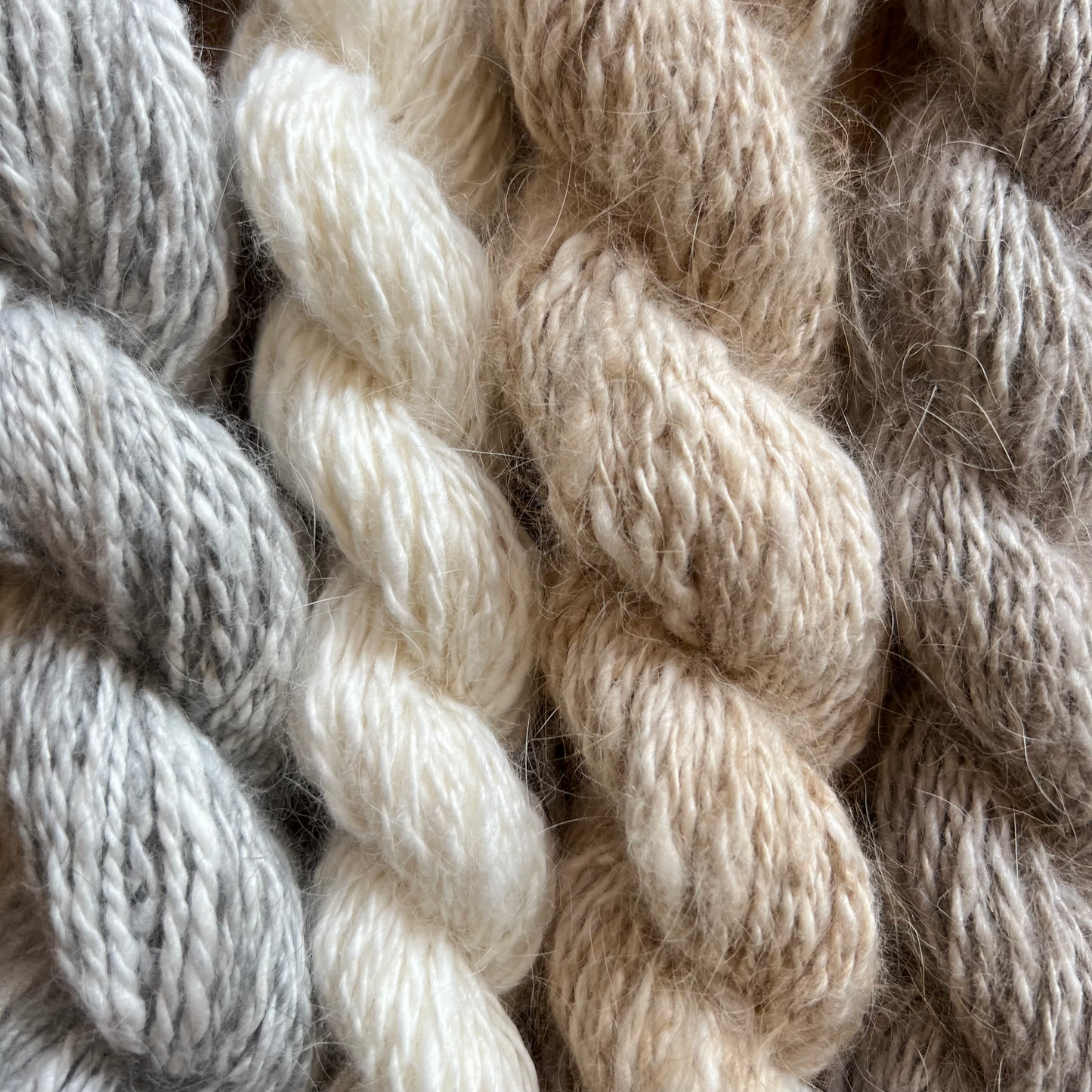 Hand Spun Angora Yarn - Natural White