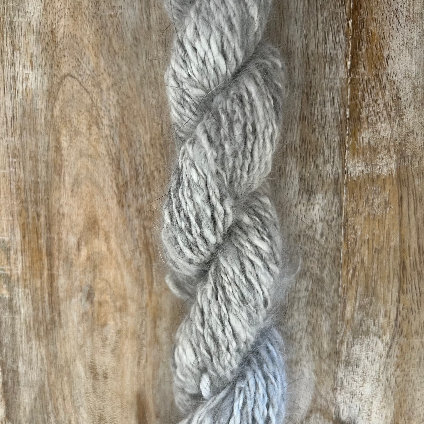 Hand Spun Angora Yarn - Natural Blue
