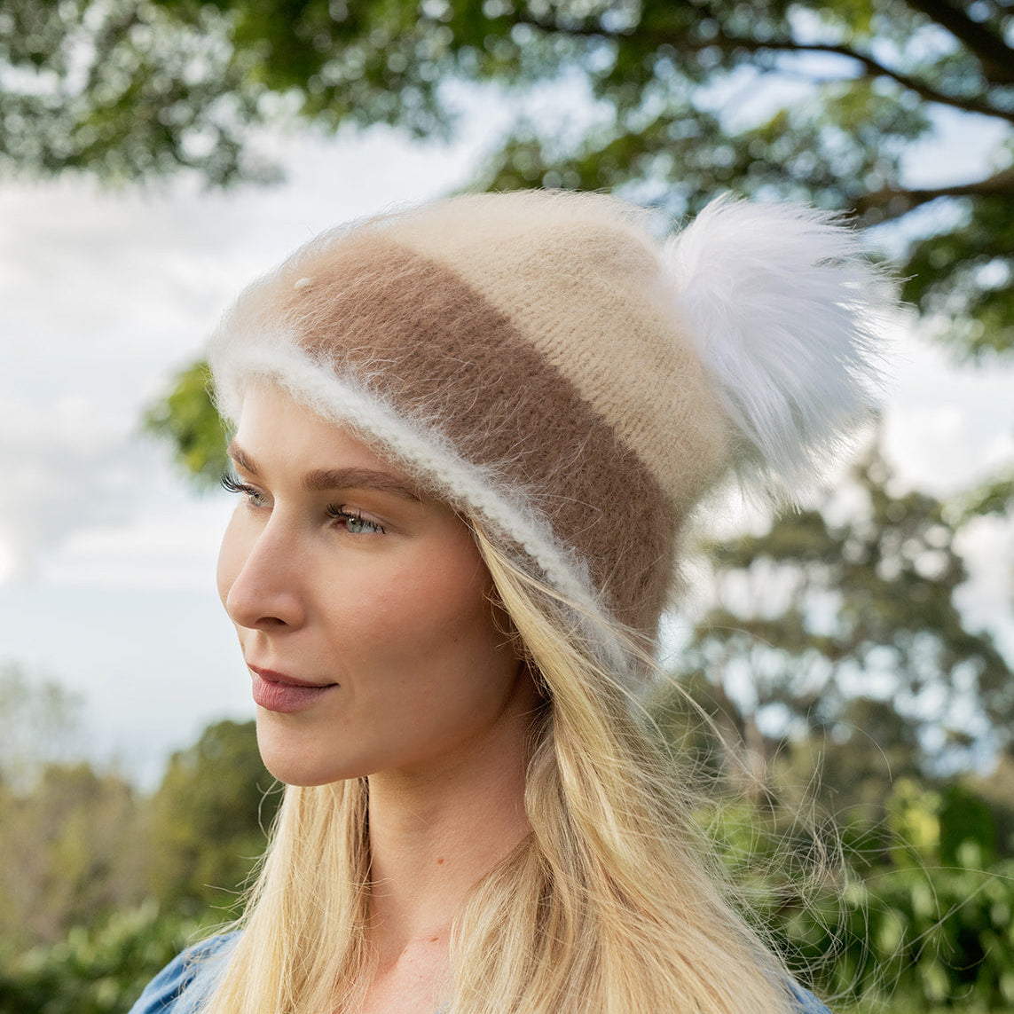 Deluxe 100% Angora Puki Hat w/ Pompom